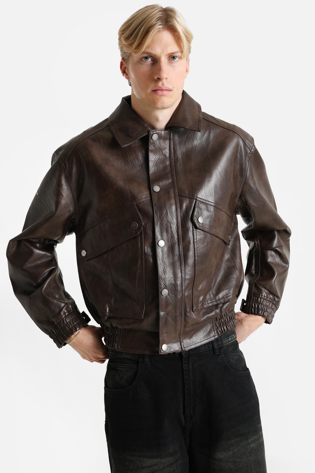 Veste en similicuir - Dark Brown