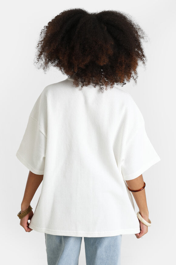 Amanda Strukturiertes Oversize T-Shirt - Washed Warm White