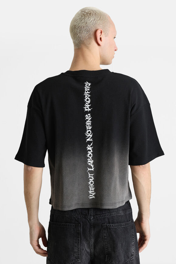 T-shirt strutturata - nero + grigio