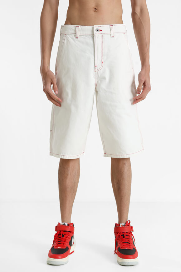 Loose fit denim shorts - Egret