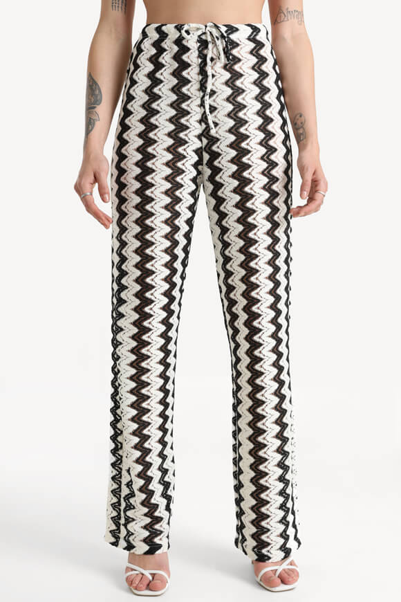 Pantaloni all'uncinetto - Offwhite + Black