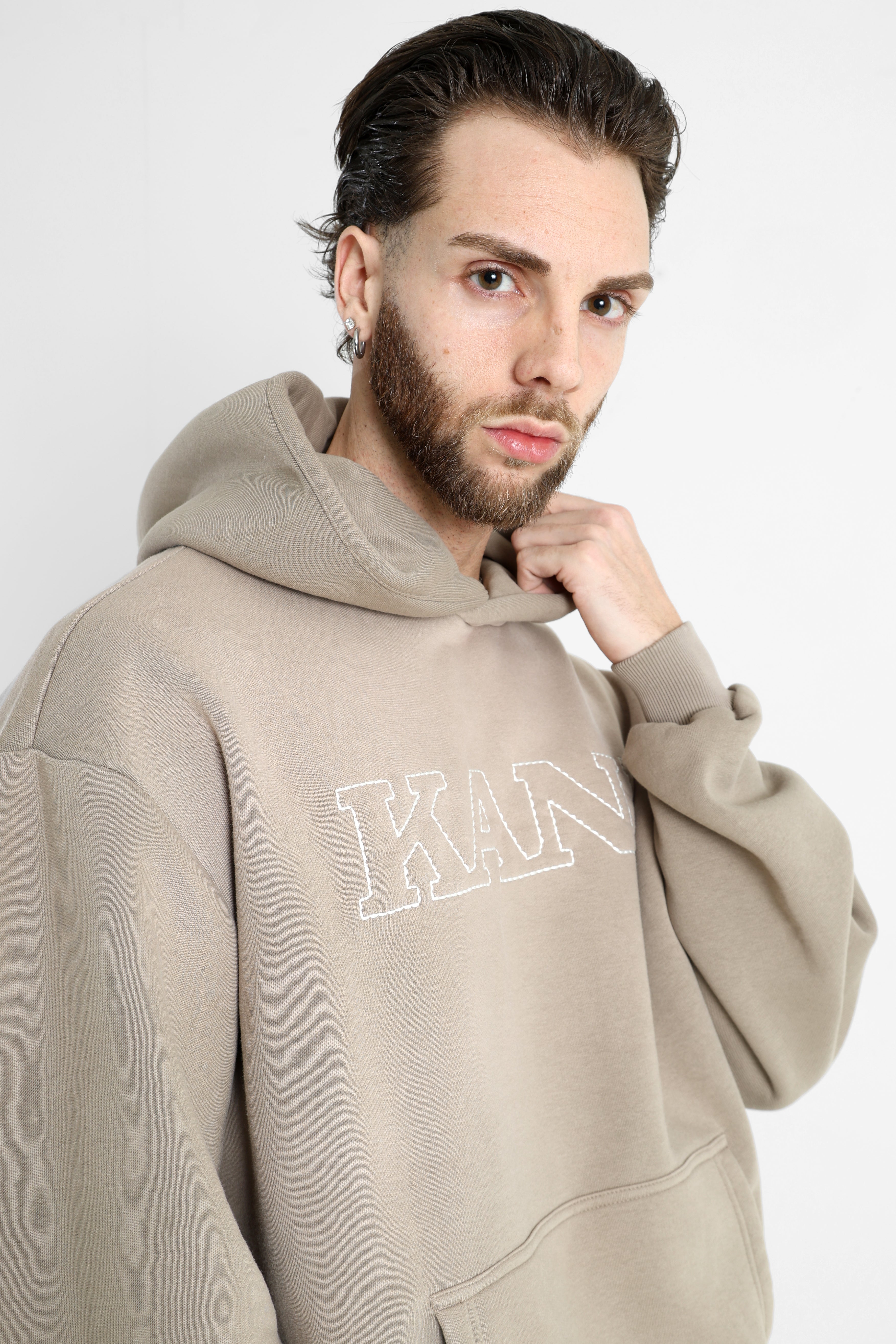 Kapuzensweatshirt - Beige