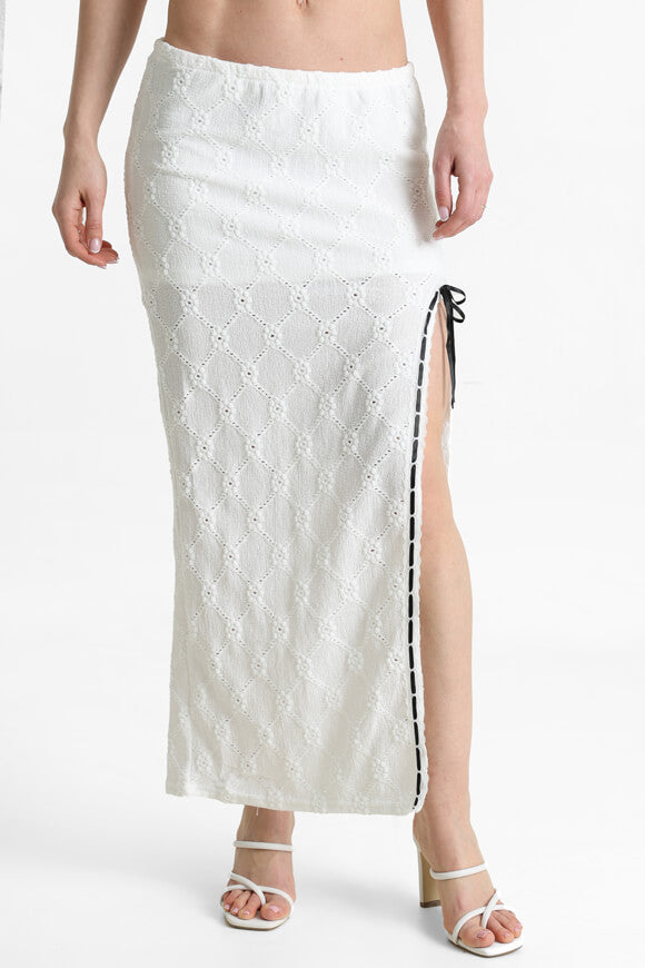 Maxi gonna in maglia - bianco