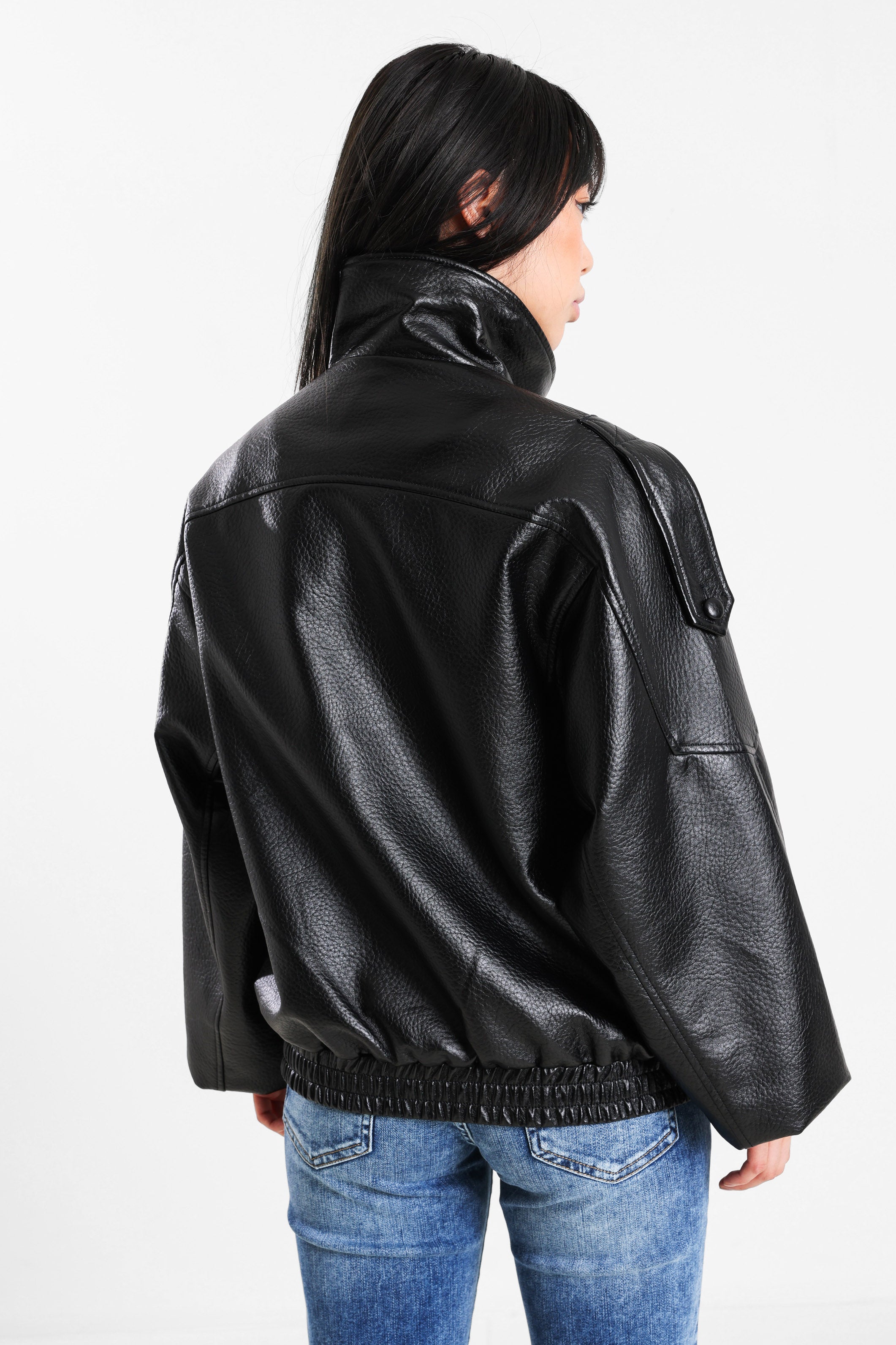 Faux leather jacket - Black