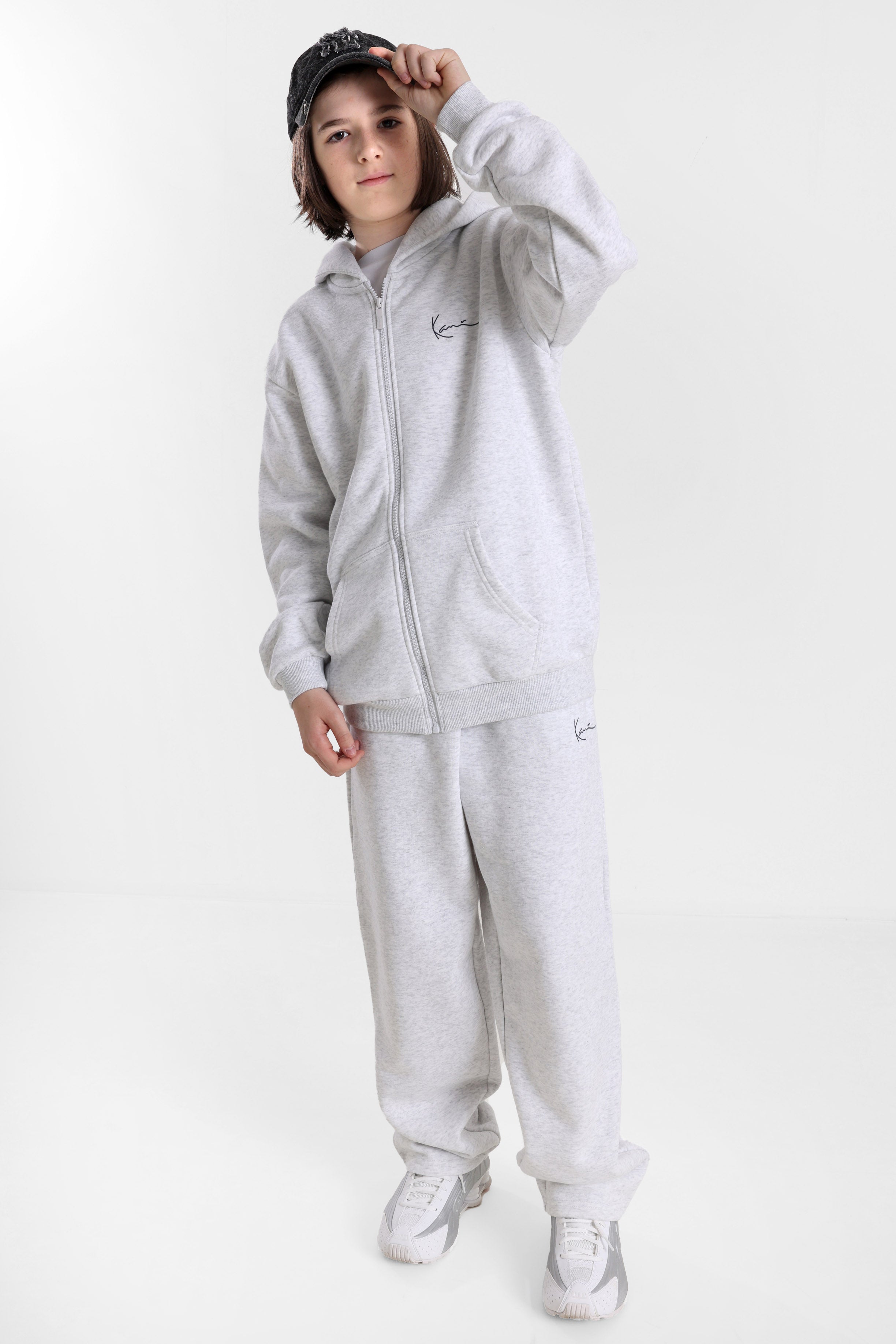 Felpa con cappuccio e zip - Light Grey