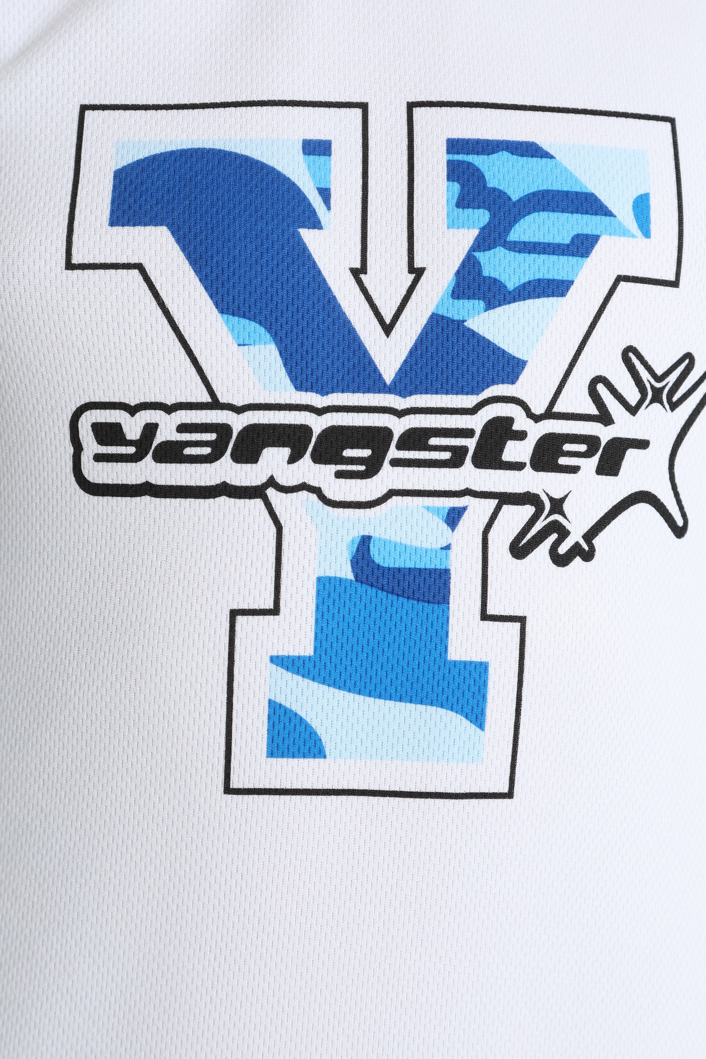 Mesh T-Shirt - Weiss + Blau Camouflage