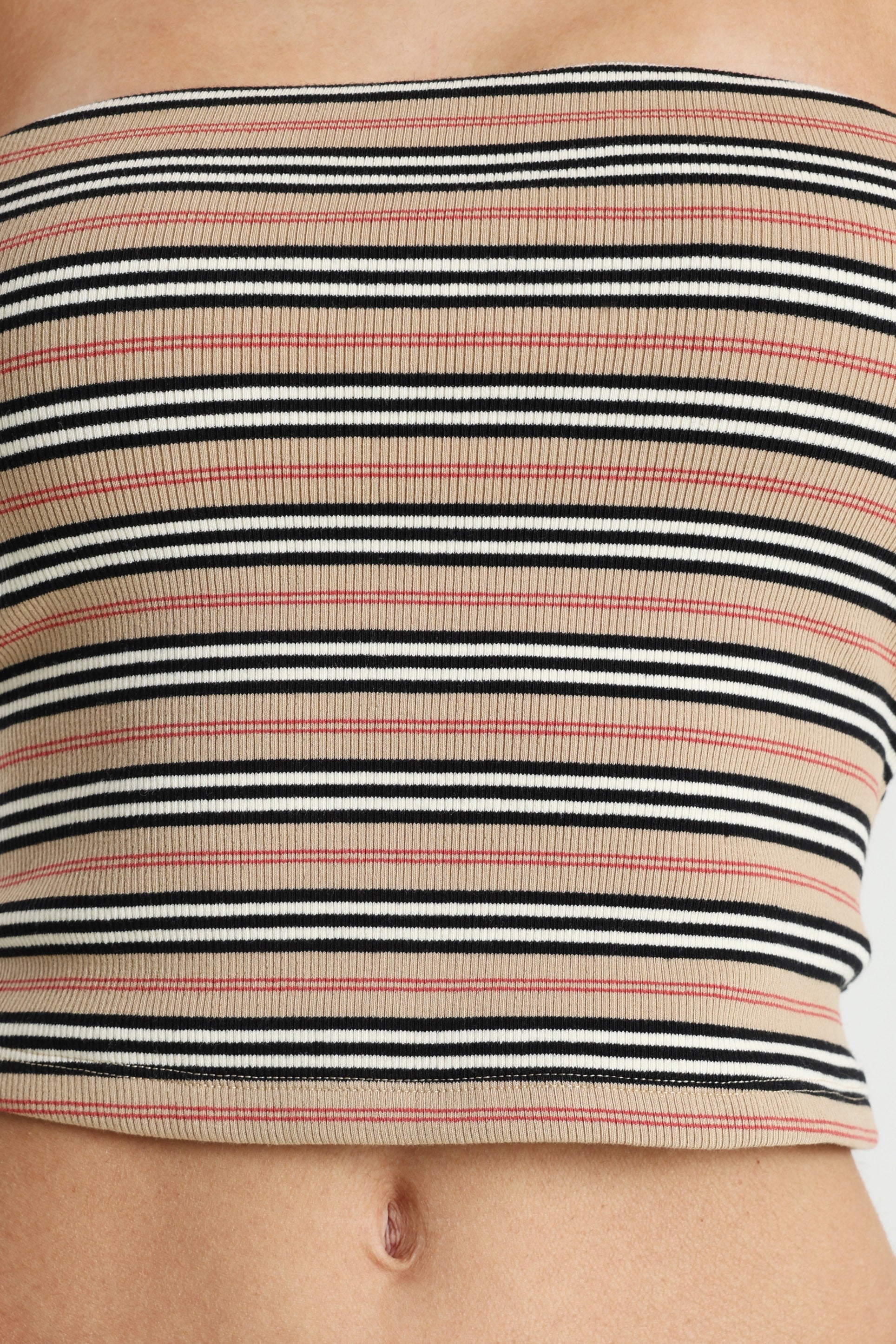 Bandeau Crop Top - Beige