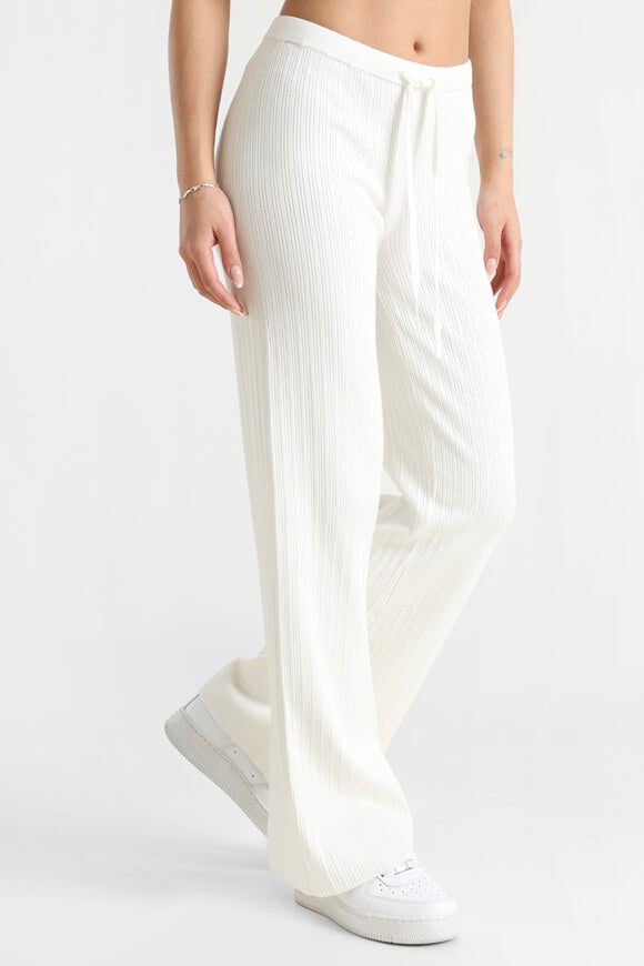 Ribbed knit pants - ecru