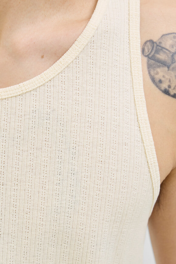 Ribbed tank top - Antique White