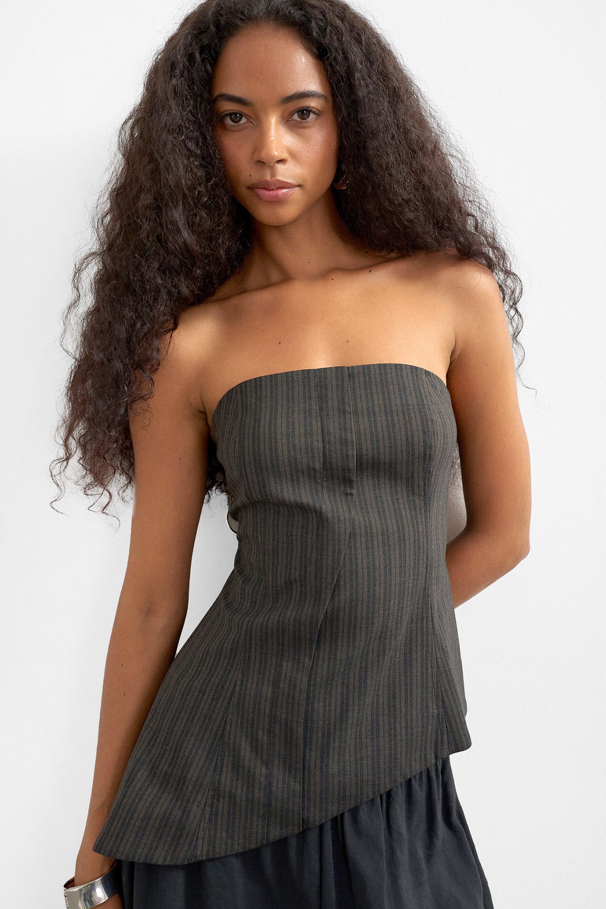 TSTASCHA asymmetrisches Bandeau-Top - Chocolate Brown + Black