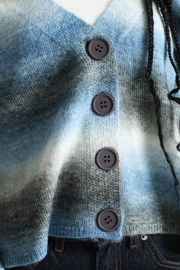 Oversize Cardigan - Blau + Schwarz