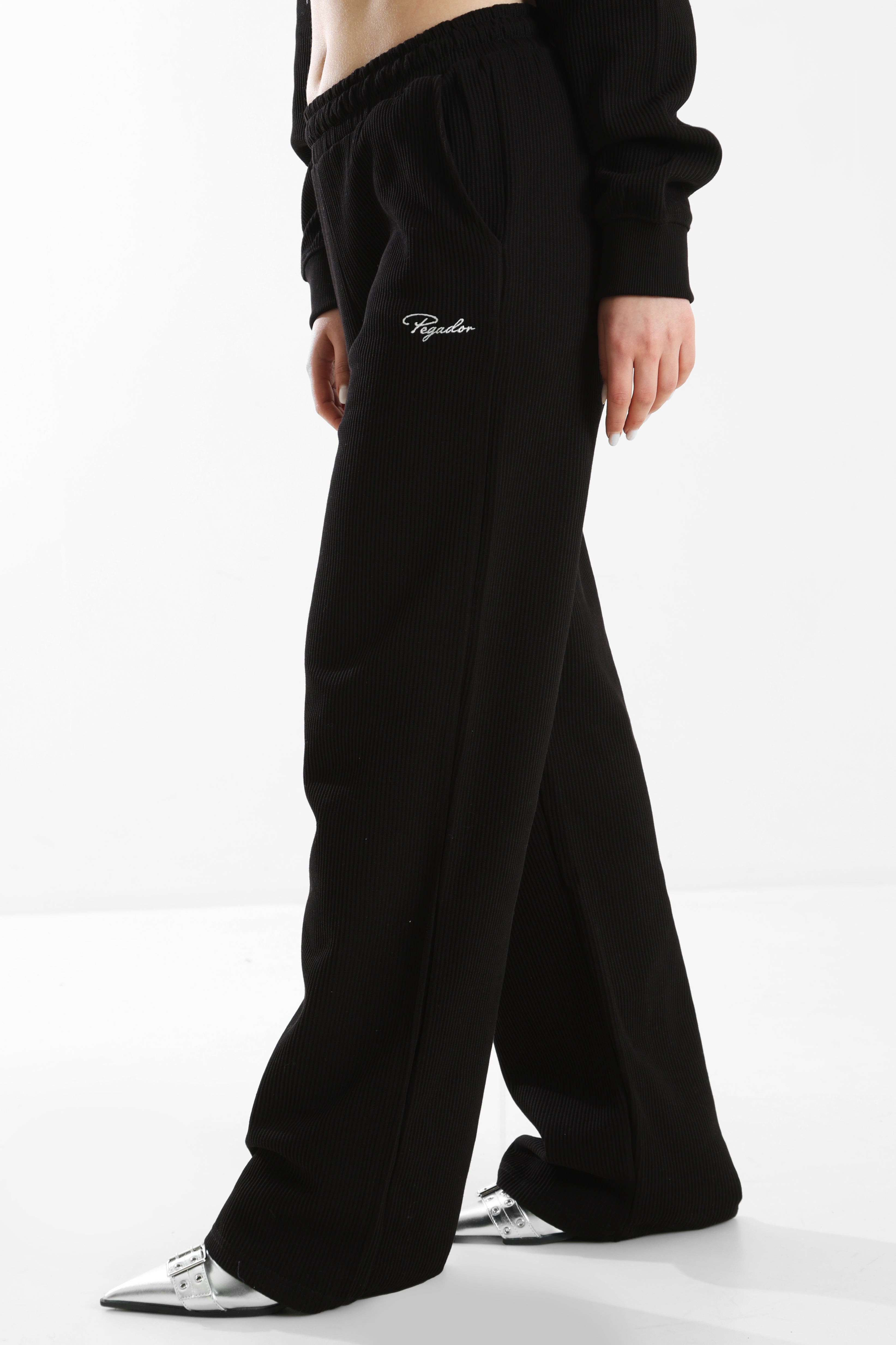 Pantalone sportivo in tessuto strutturato - Washed Black