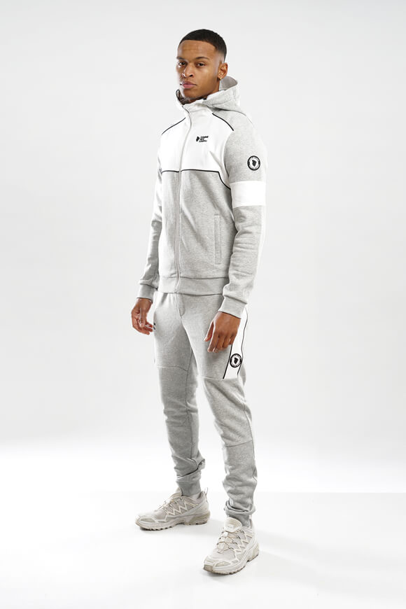 Baltimore zip-up hoodie sweatshirt - Grey + White