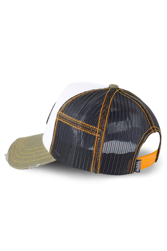 Trucker cap / snapback - White + Dark Olive + Black