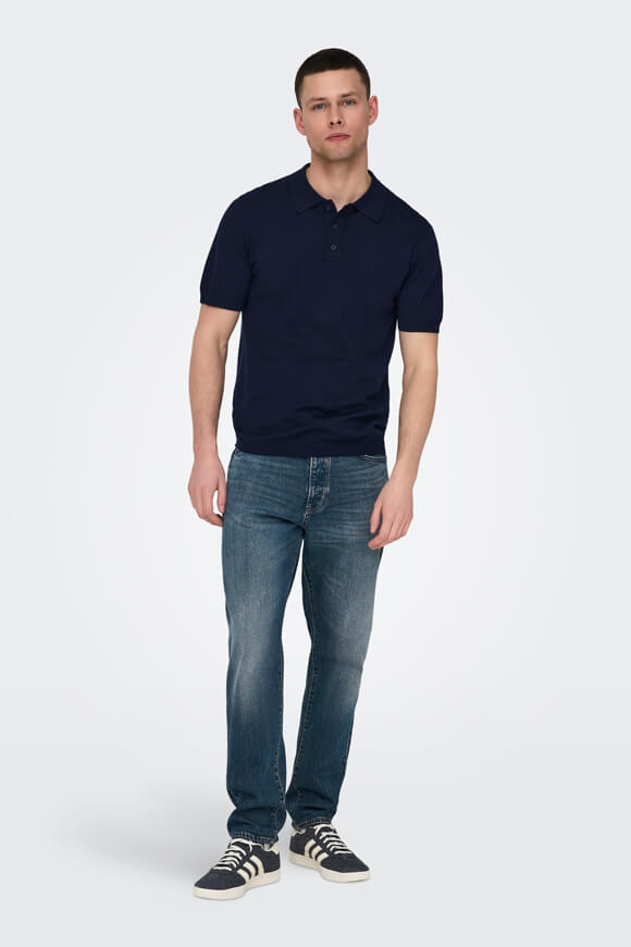Wyler knitted polo shirt - Dark Navy