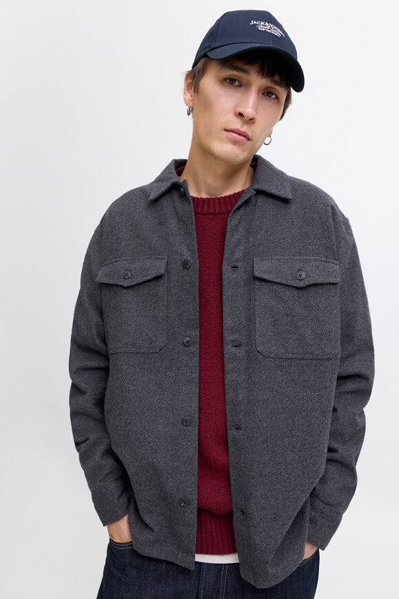 JJEPERFECT overshirt - Dark Grey Melange