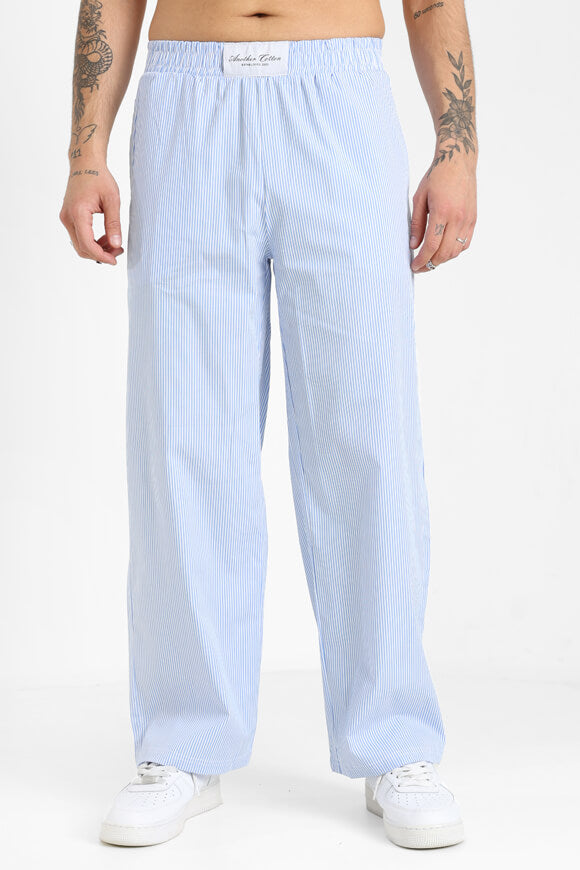 Stoffhose - Light Blue + White
