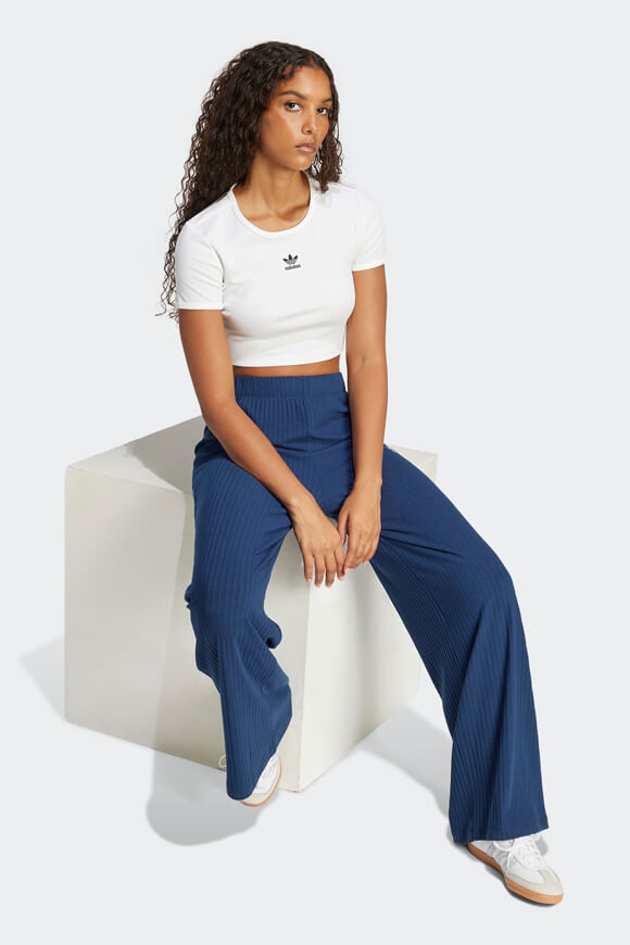 Ribbed crop T-shirt - White