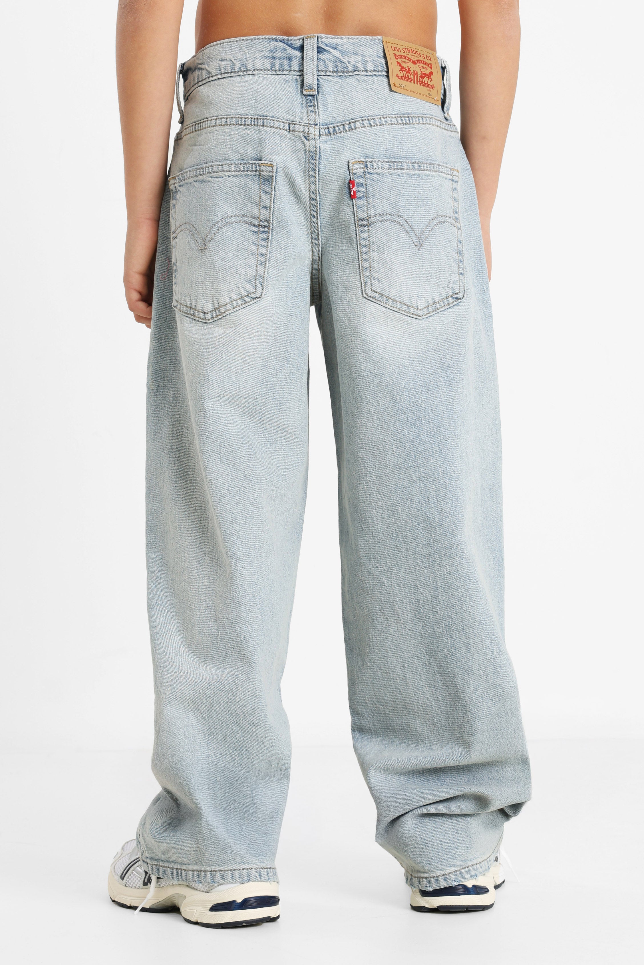 Stay Baggy Taper Jeans - Baby Blue
