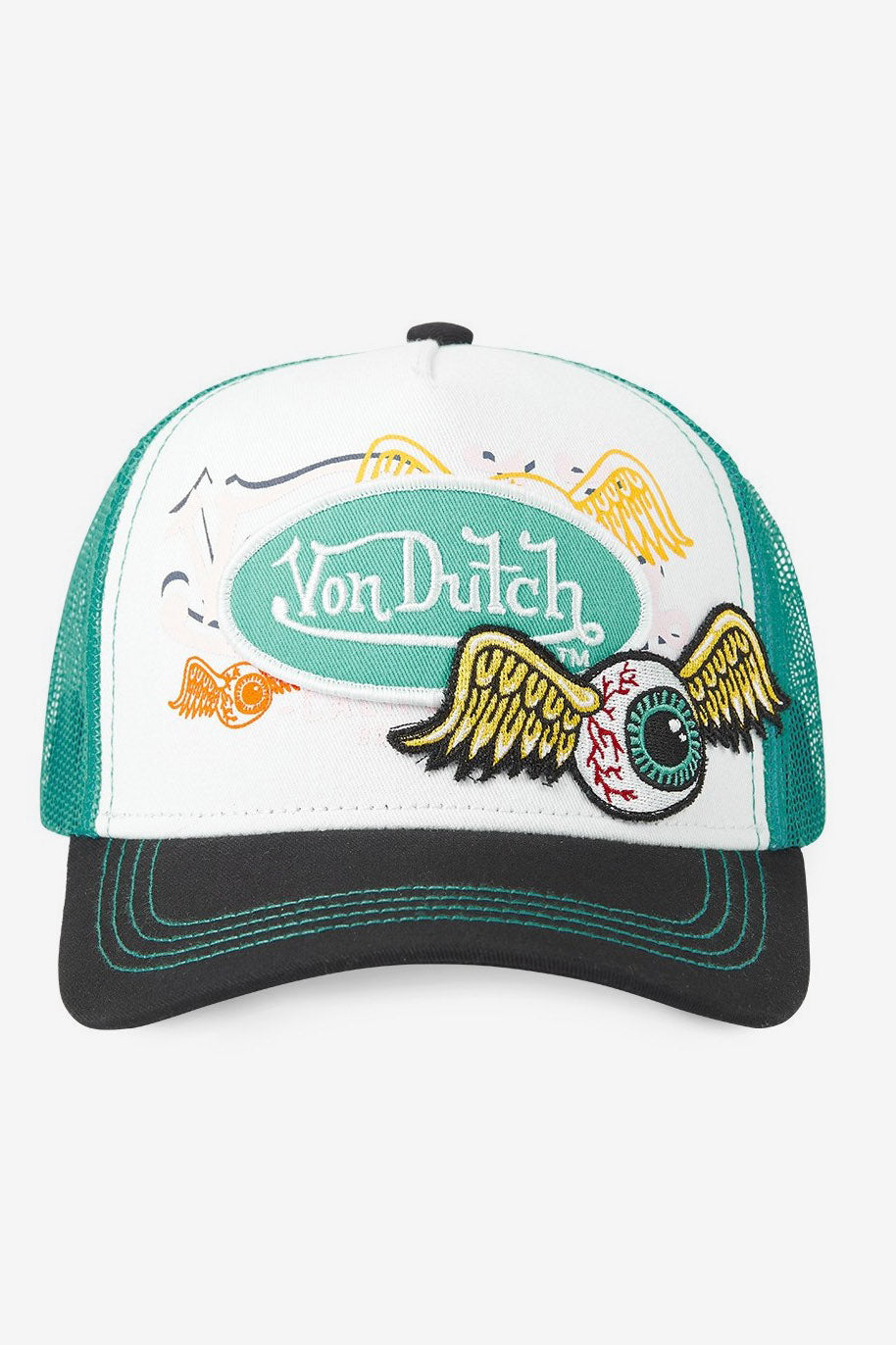 Cappellino trucker / snapback - White + Green + Black