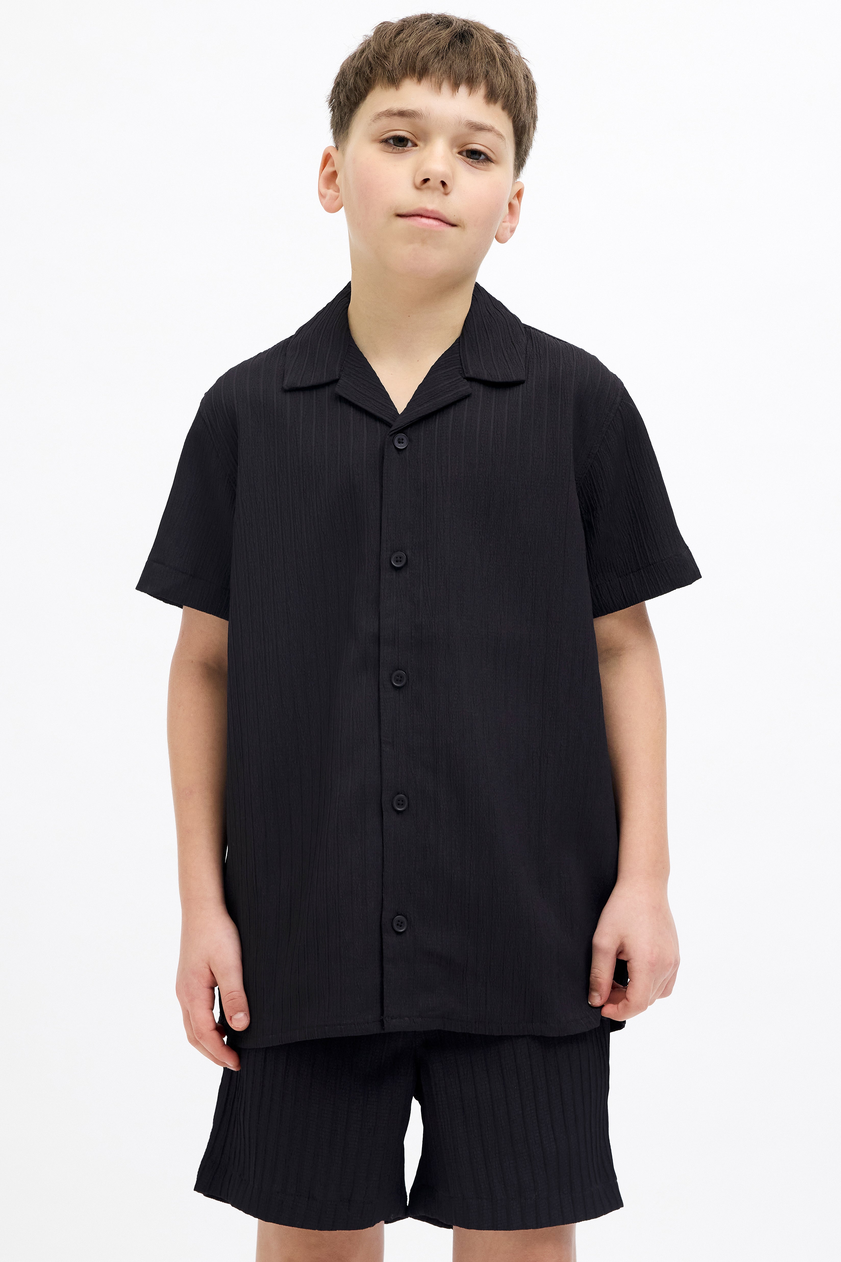 JJMASSIMO chemise en tissu structuré - Black