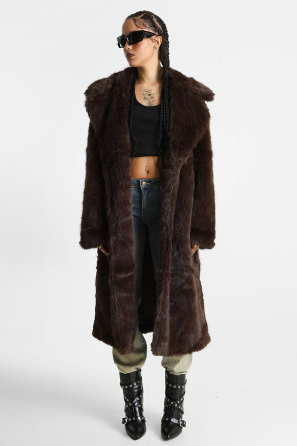 Kunstpelzmantel - Chocolate