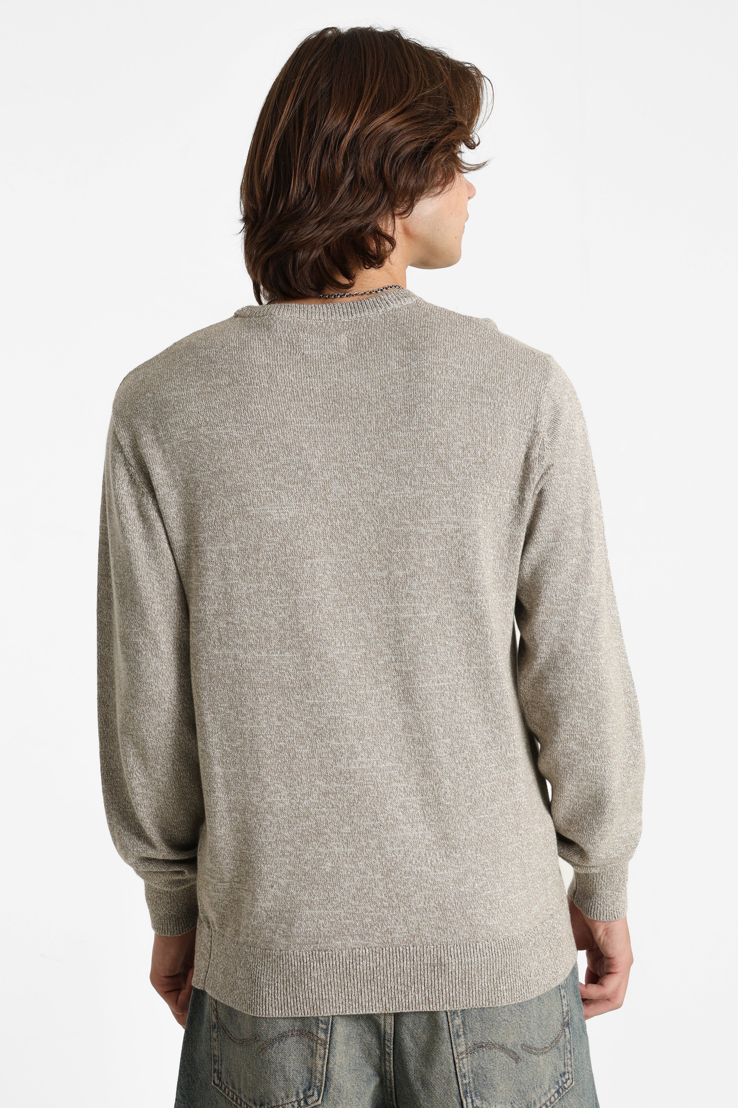 Feinstrickpullover - Pre Twist Marl Brindle + Egret