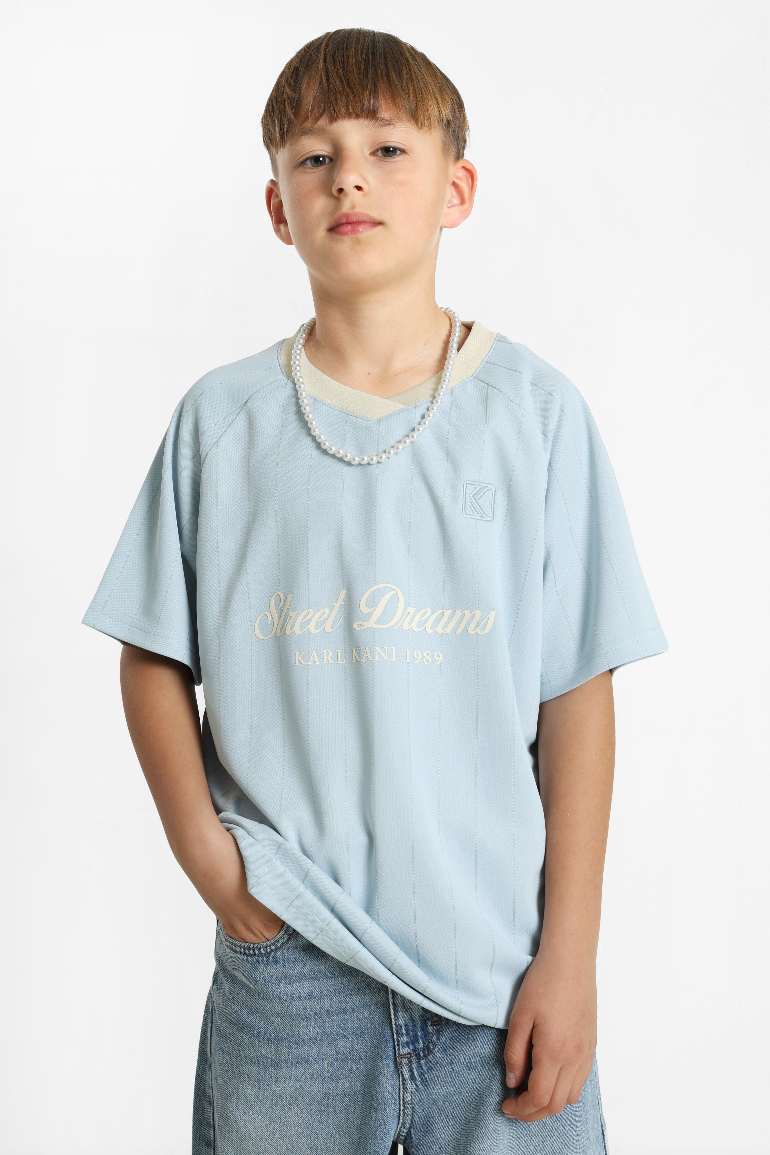 Shadow Pinstripe T-Shirt - Blue