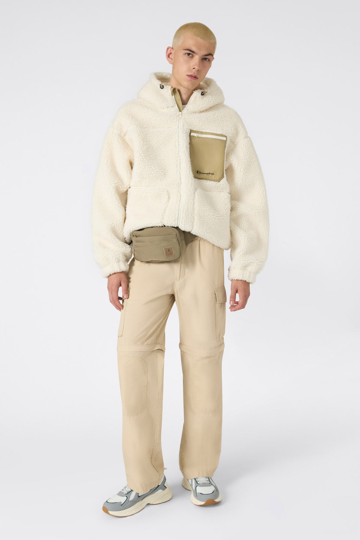 Sherpa Jacke - Offwhite + Beige