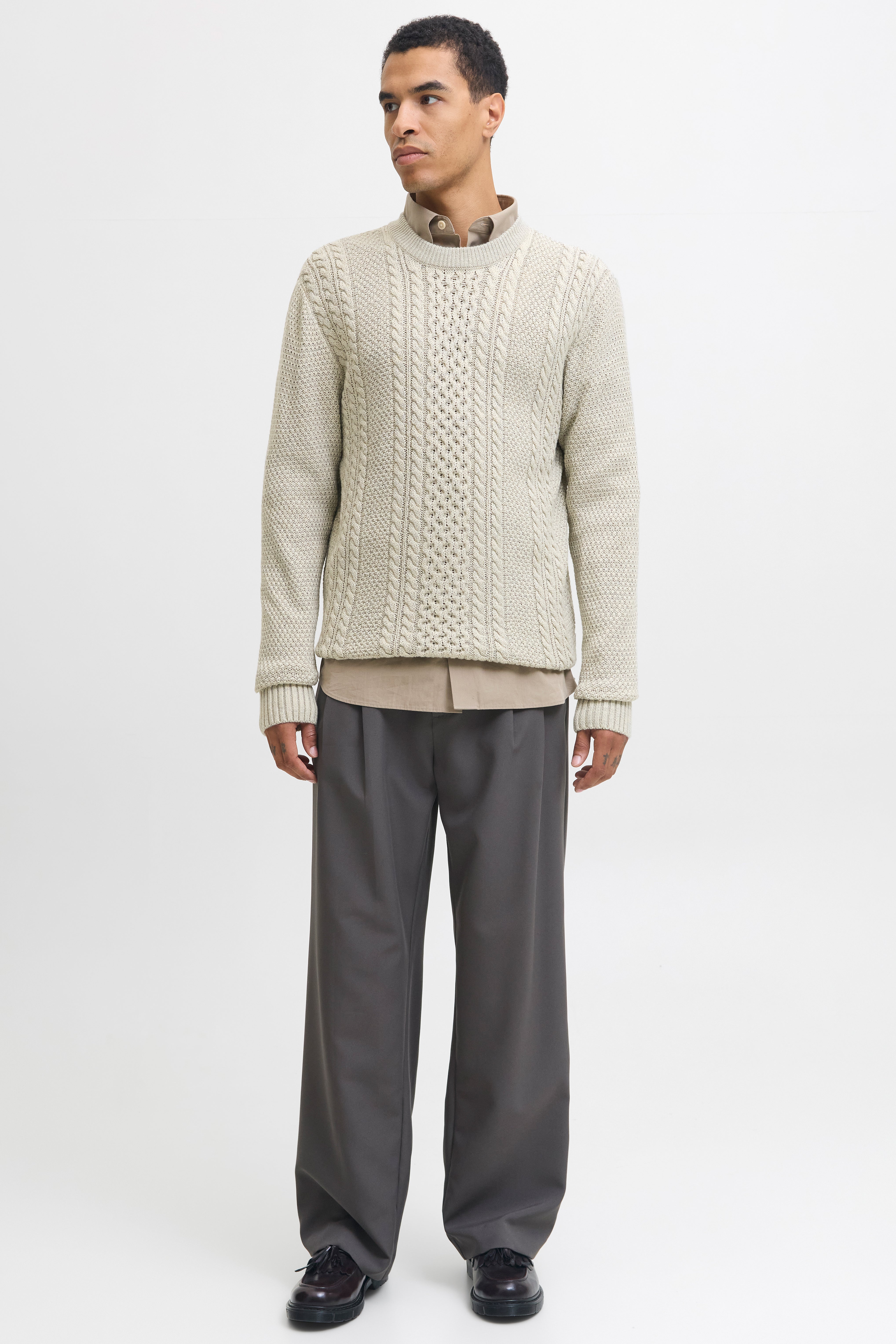 JJPAUL pull en tricot - White Melange