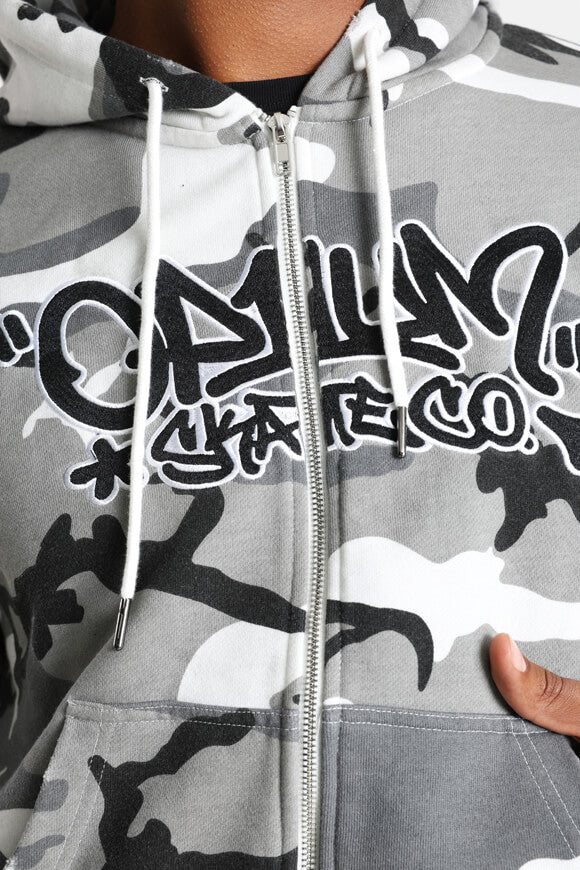 Hooded sweat jacket - Grey Camo