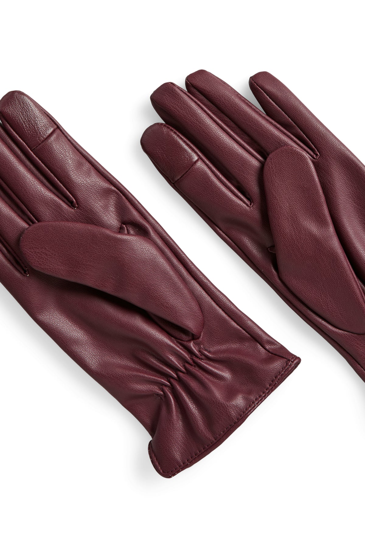 PCCELLIE Touchscreen Kunstleder Handschuhe - Tawny Port