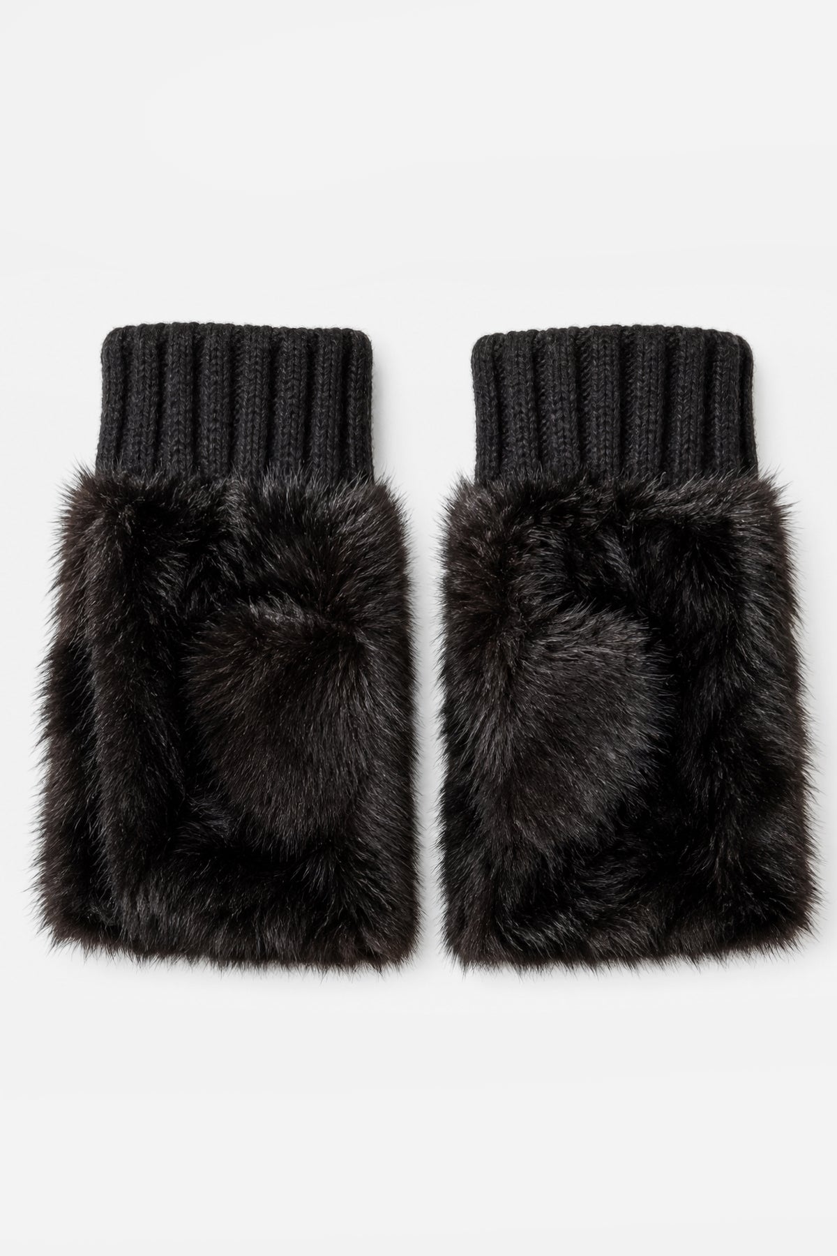 Mitaines en fourrure synthétique - Black