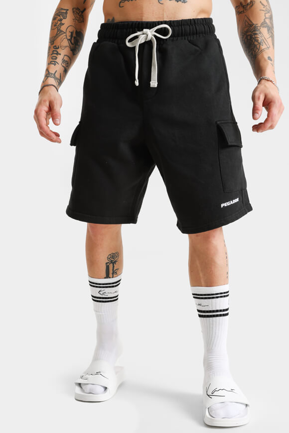 Cargo Sweatshorts - Gewaschen Schwarz