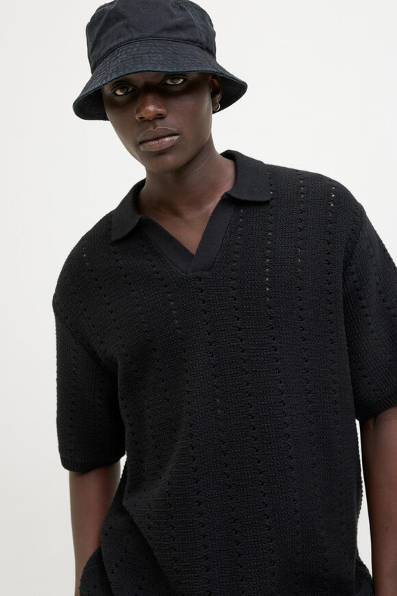 JORPAROS polo en tricot - Black
