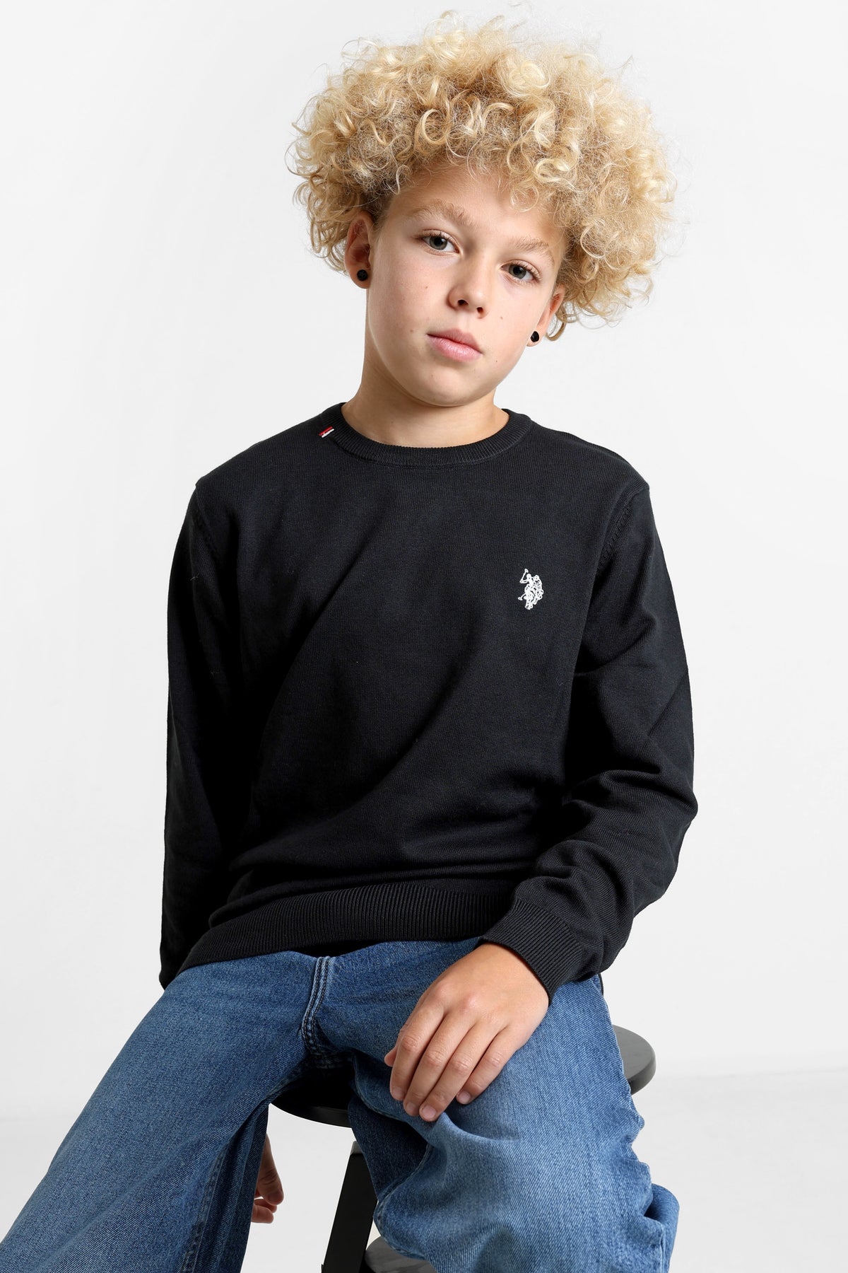 Jim Feinstrickpullover - Black