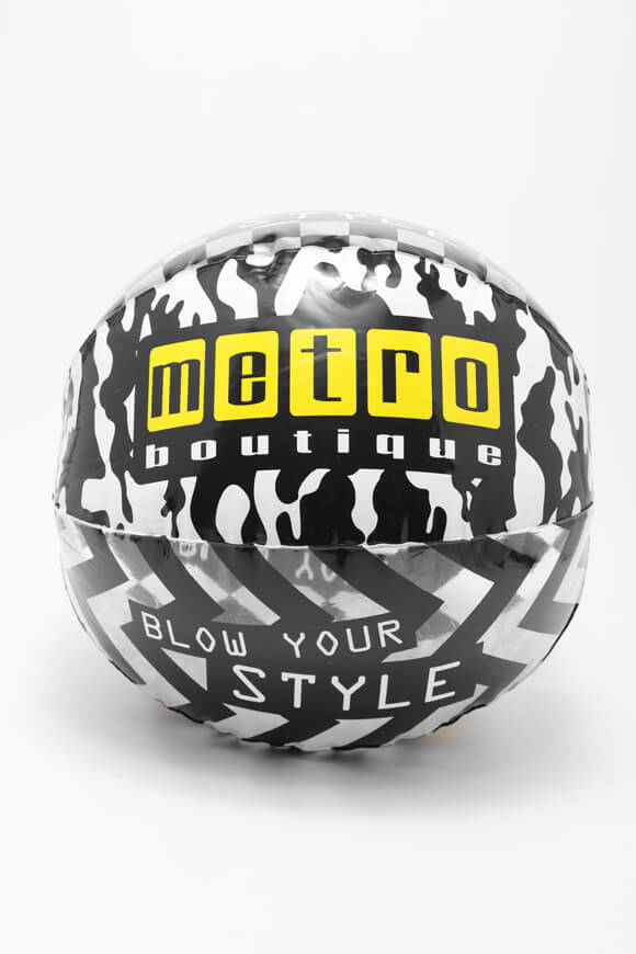 Ballon de plage - noir + blanc + jaune