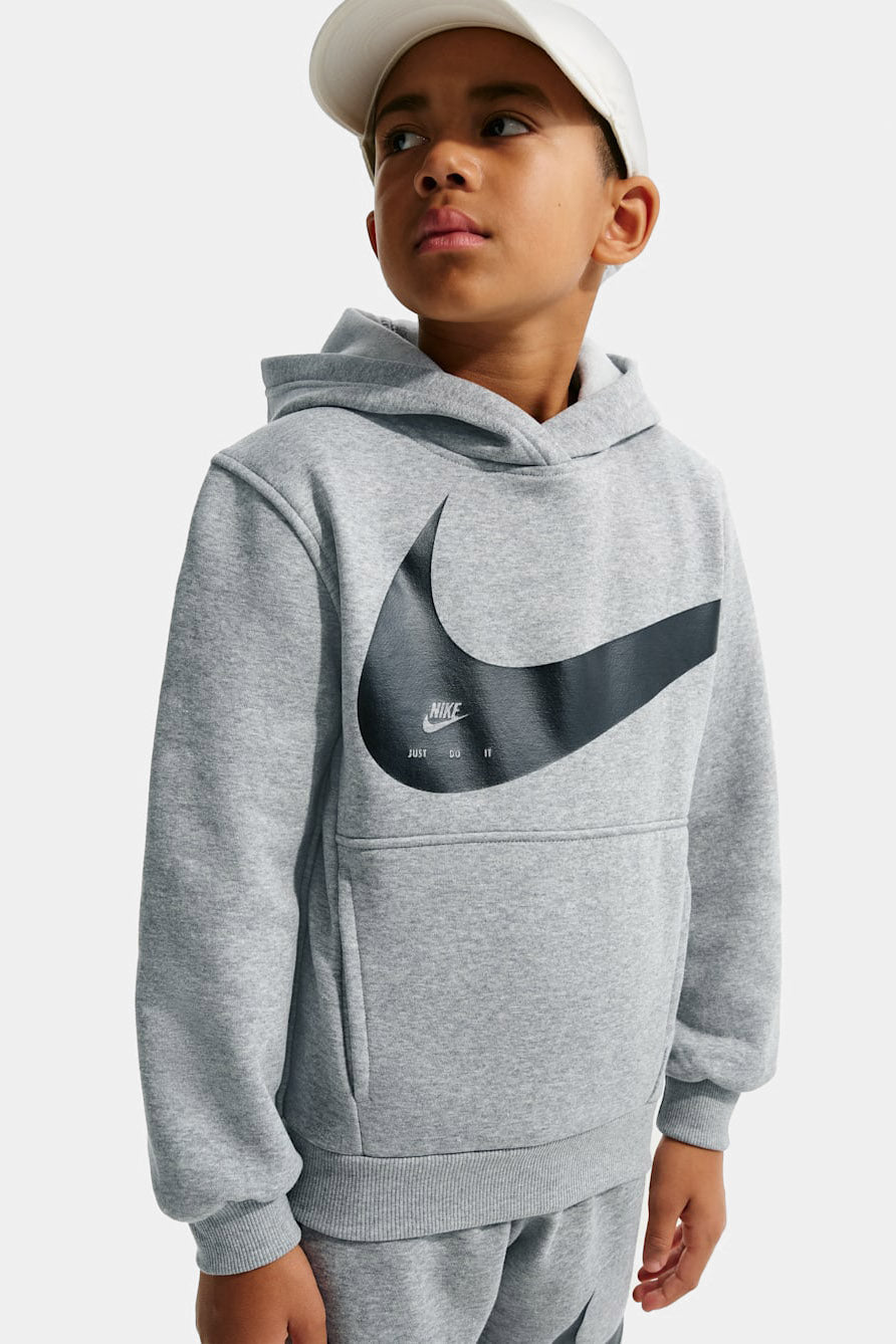 Sportswear Club Kapuzensweatshirt - Grey Heather + Black