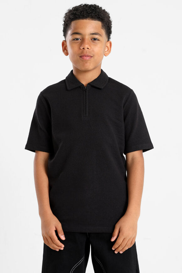 JJBENJA polo in structured fabric - Black