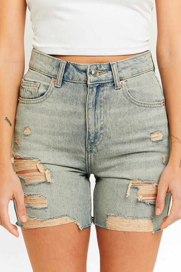 High Waist Jean Shorts - Blue Medium