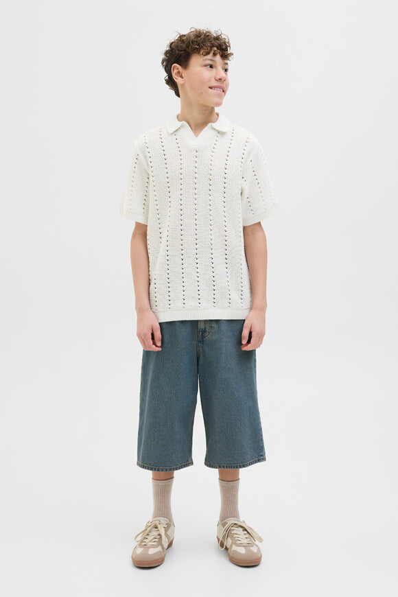 JORPAROS knitted polo shirt - Sea Salt