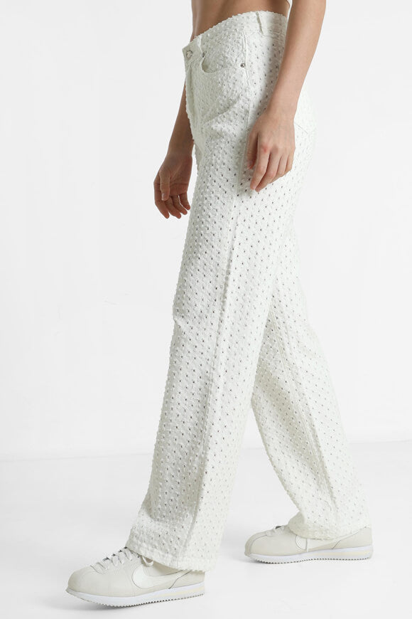 Pantalon avec motif ajouré - Offwhite