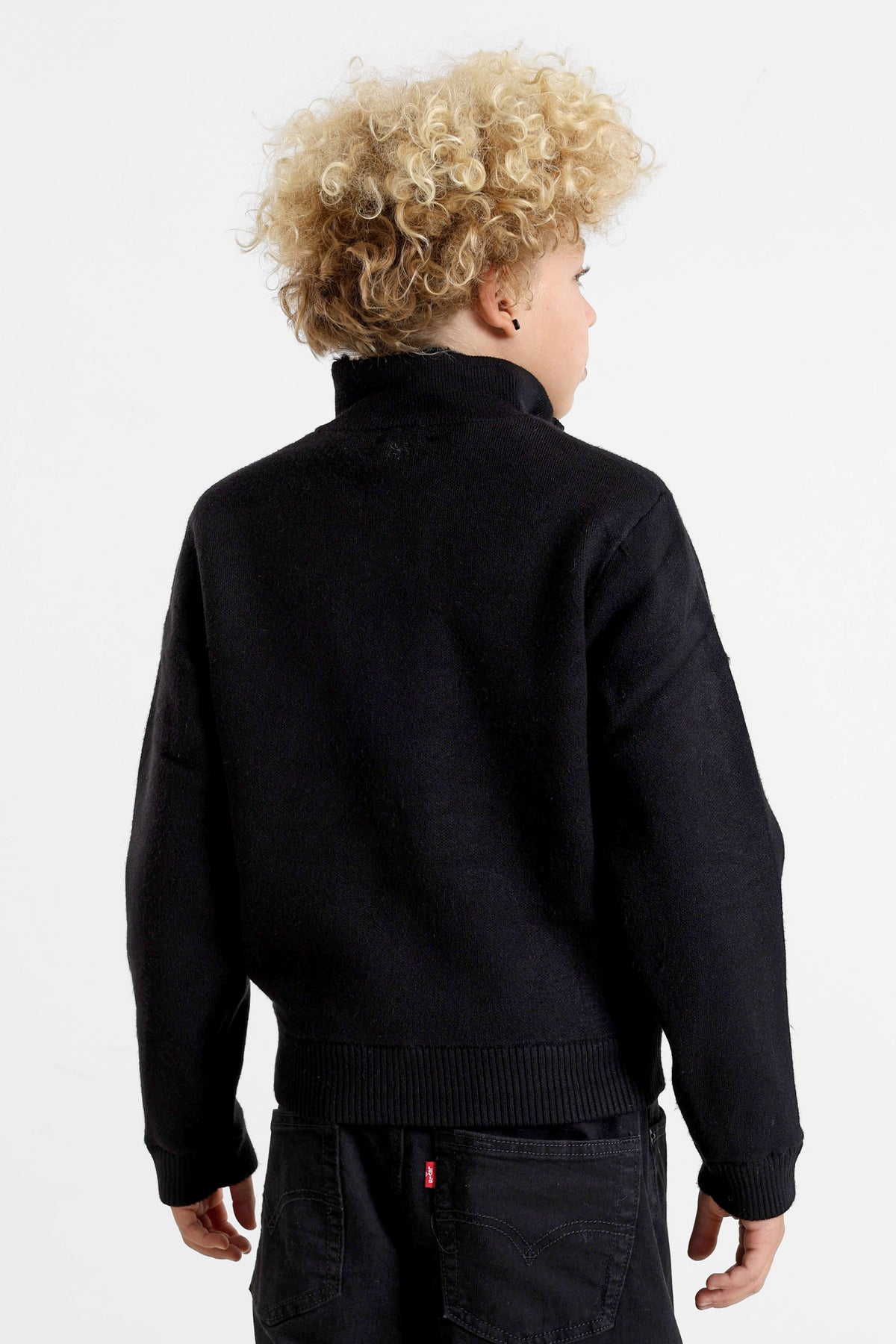 Gefütterte Strickjacke - Schwarz