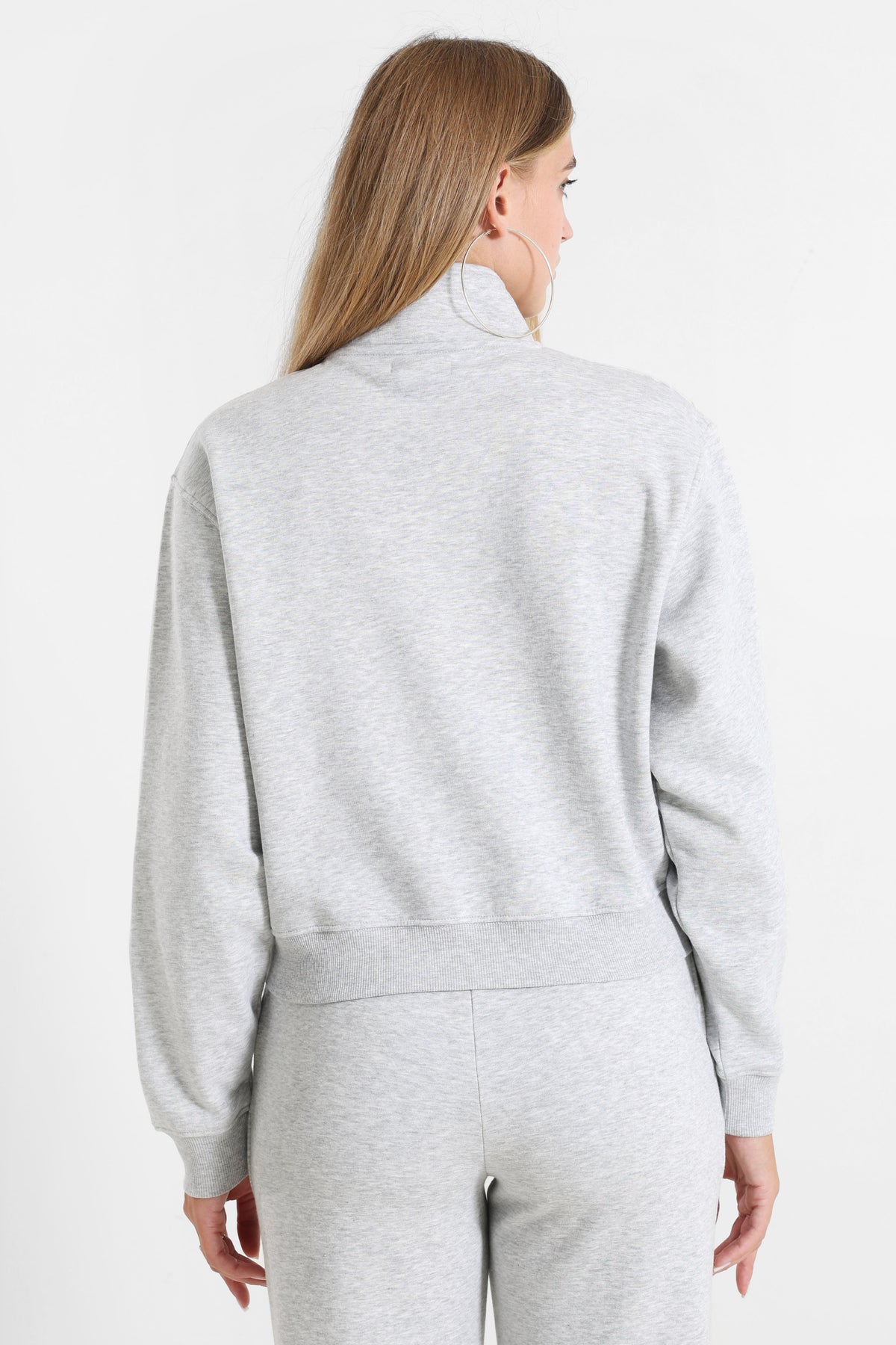 Sweatjacke - Grau meliert