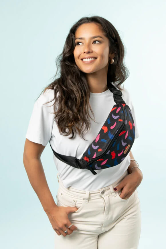 Larissa Wendbare Bauch / Umhängetasche - Navy Iridescent