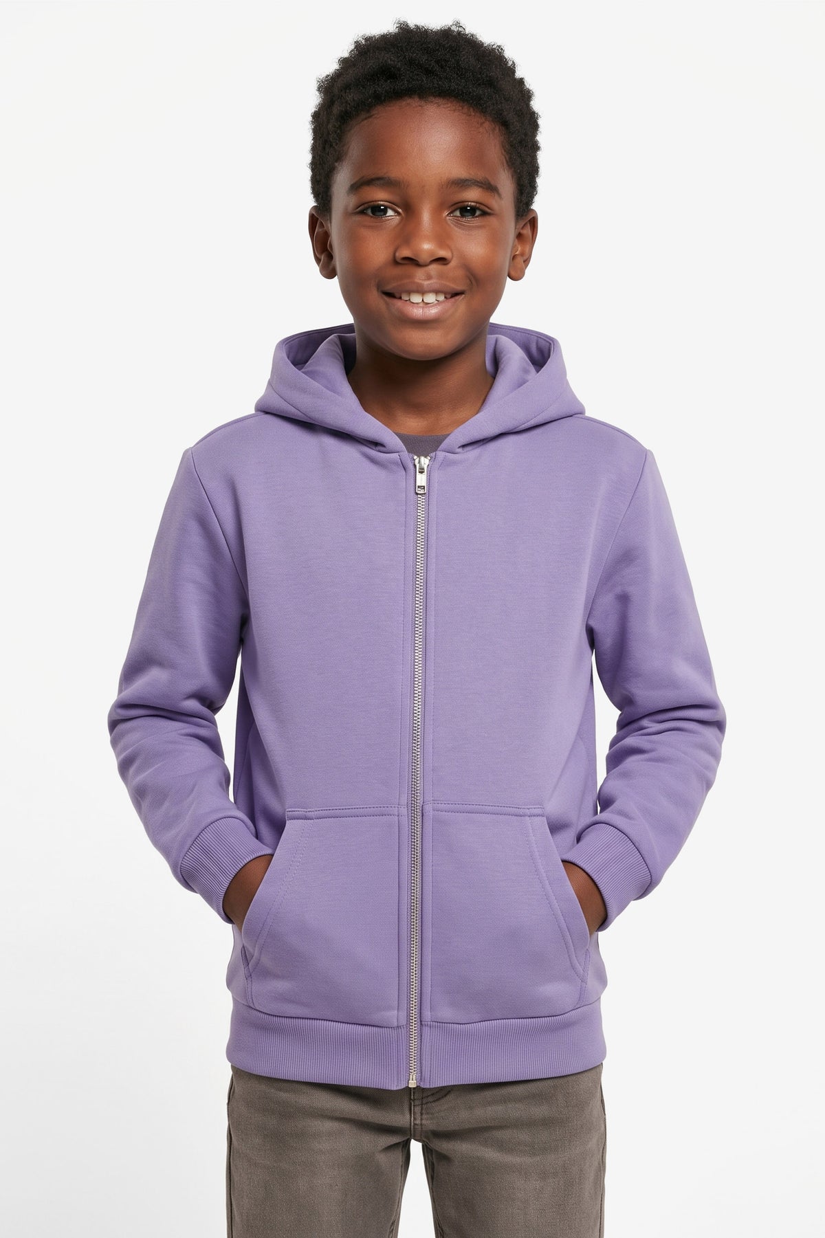 Felpa con cappuccio soffice e zip - Electriclilac
