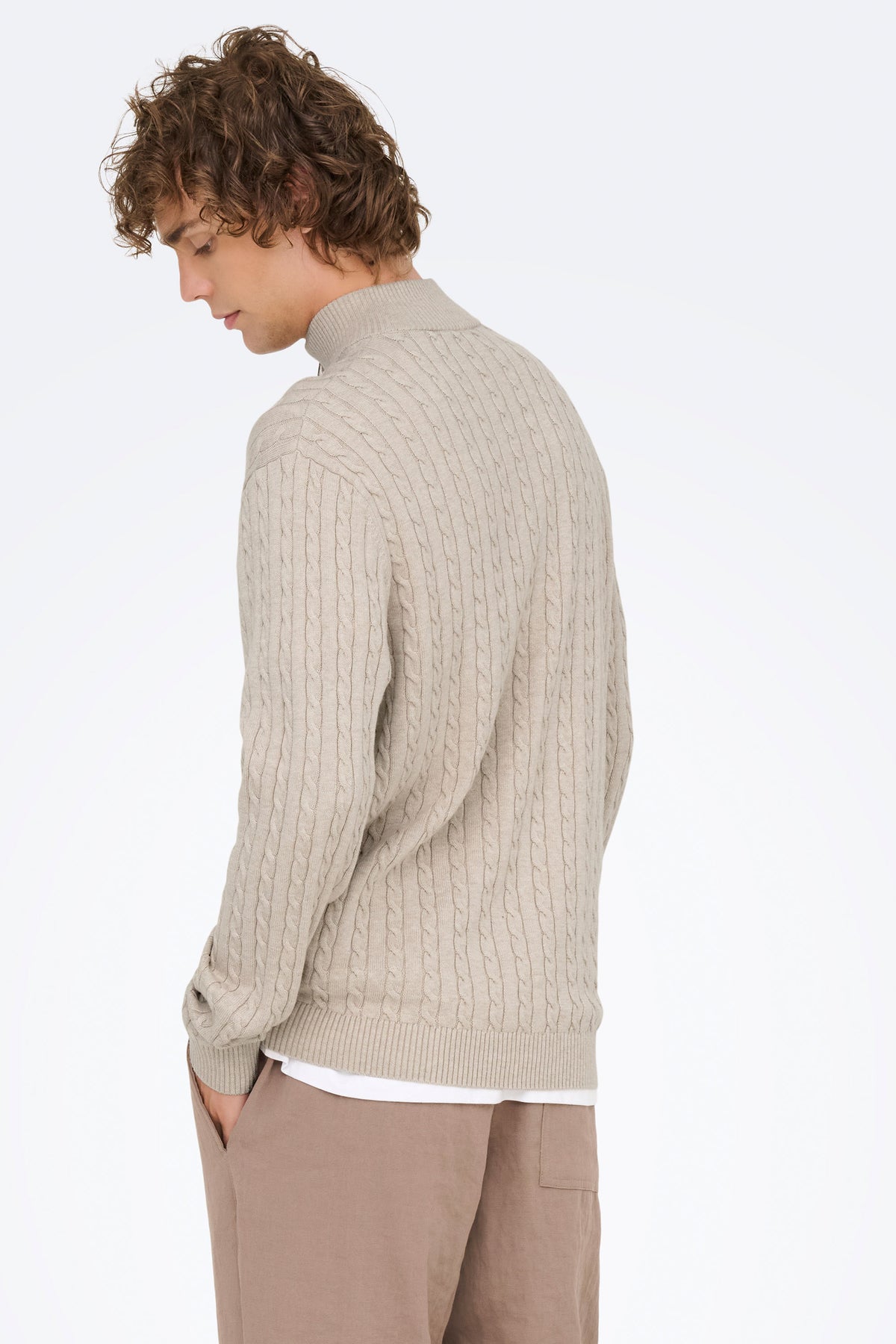 ONSLOUI knitted sweater - Oatmeal Heather