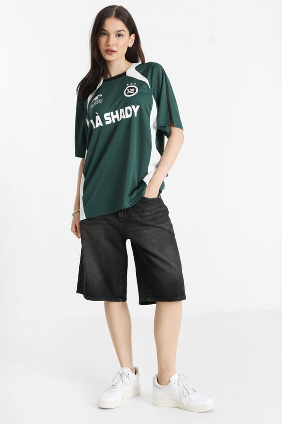T-shirt oversize en maille - Vert foncé