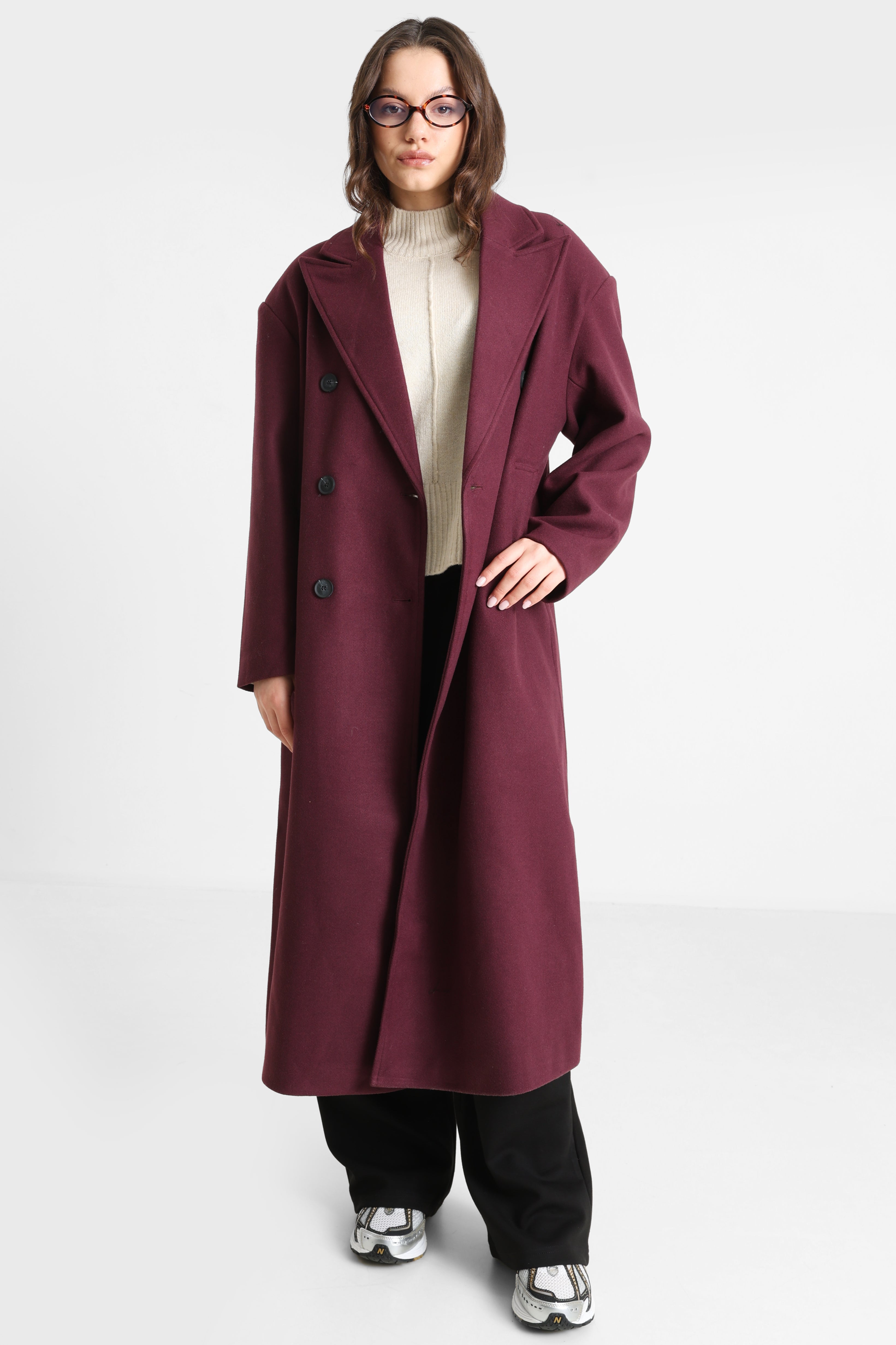 Manteau ONLBRAKE - Mauve Wine