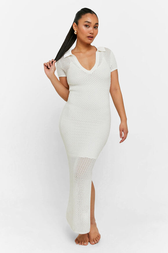 crochet polo dress The Crochet Polo Dress. -- Black